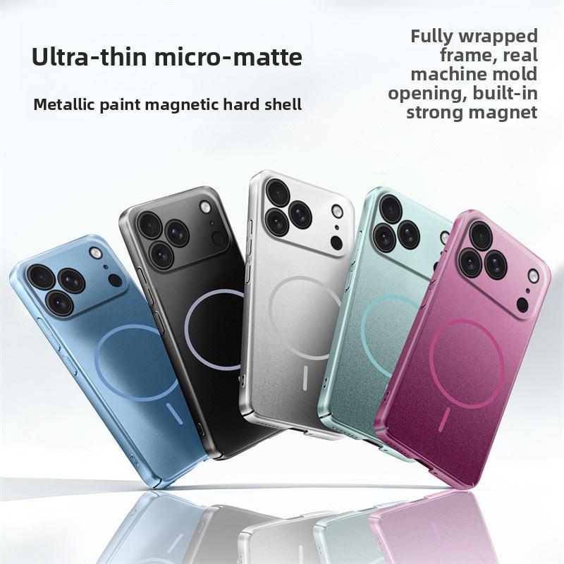 Matte PC Strong Magnetic Case For iPhone 17 Air 16 15 14 13 12 Pro Max For Magsafe Solid Color Ultra Thin Back Cover