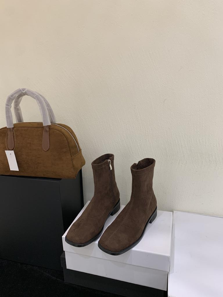 Coarse heel French British style retro square head Martin short boots women's boots autumn 2025 new