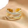 1PC Fashion Double Layer Open Wrap Interwoven Ring