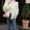 Women Wool Faux Fur Coat Autumn and Winter Mid-length Slim Warm Lamb Long Hair Leisure Jackets