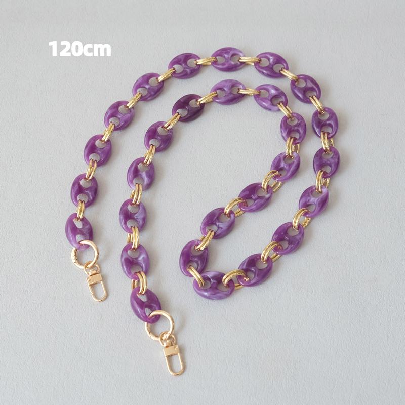 New Fashion Woman Bag Accessory Parts Leopard Candy Red Blue Acrylic Resin Metal Chain Strap Women Shoulder Crossbody Long Chain