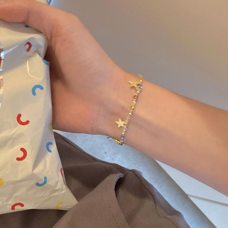 Brățară Colorată cu Stele Mărgelate Pentru Femei Brățară cu Farmece Vintage