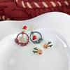 Bear Snowman Elk Plush Ball Christmas Stud Earrings Santa Claus Drop Earrings Dangle Earrings