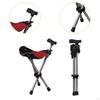 Cane with Seat Ergonomic Adjustable Trekking Hiking Pole for Seniors Camping Black