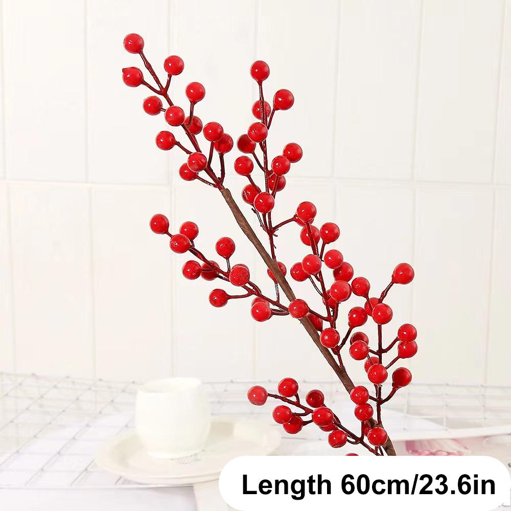 Artificial New Year Red Fruits Branch Christmas Decorations Fake  berries Plastic Plants Home Harvest Festival Christmas Decor