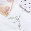 Lovely Beaded Bowknot Phone Strap Charm Pendant with Star Accents Sturdy Handbag Adornment Craft Supplies for Girls