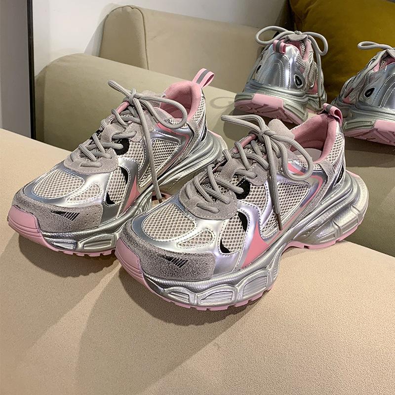 Summer Retro Platform Sneakers For Women Thick Sole Height Increasing Casual Comfortable Fashionable Versatile Shoes