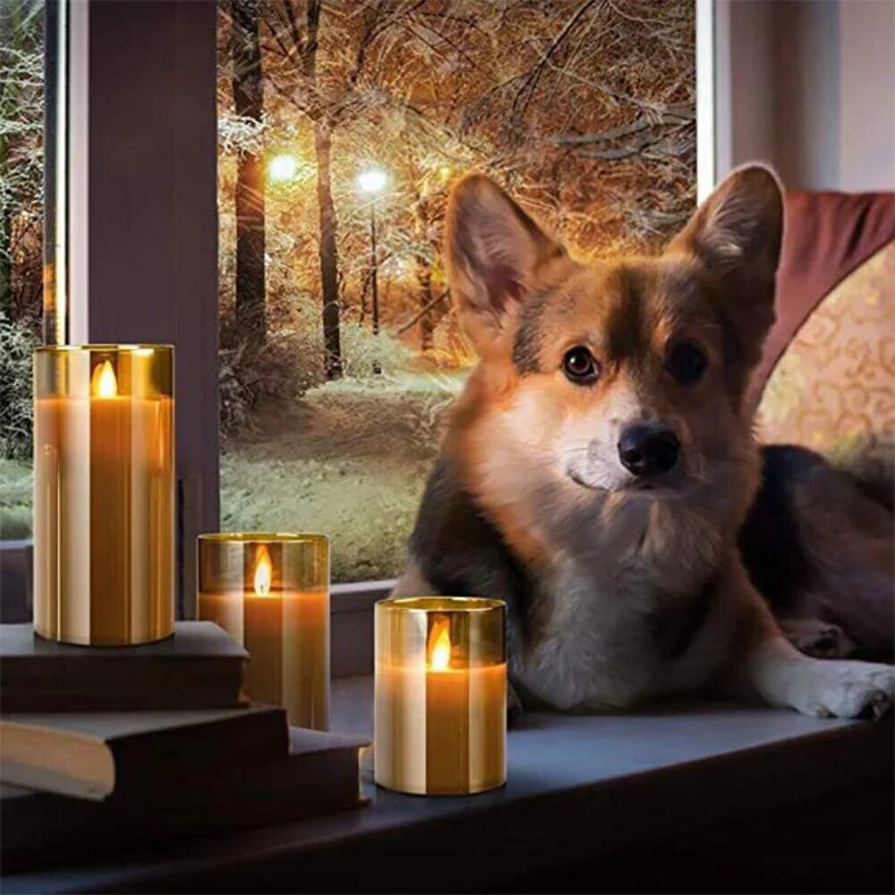 3pcs Per Set LED Candle Flameless Candle Light for Home Party Wedding Bedroom Living Room Table Romantic Valentine's Day