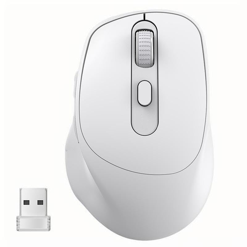 Mouse Wireless, 2.4G Bluetooth, Design Ergonomico, 80012001600 DPI, Alta Precisione, Risparmio Energetico, Ricaricabile, Funzionamento Silenzioso, Ideale per Lunghe