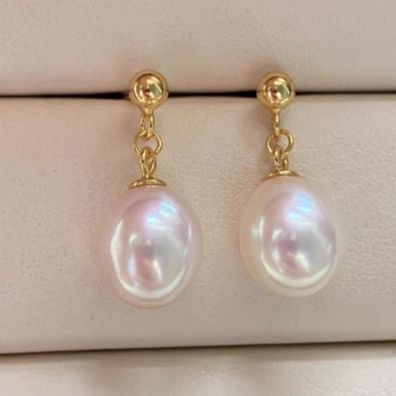 

Water drop pearl earrings women s 2024 new trendy temperament baroque earrings silver needle earrings light luxury niche wholesale Silver needle