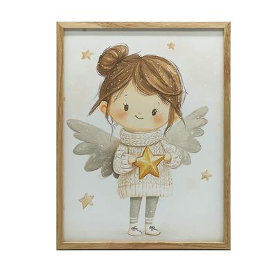 Smiling Angel With A Star Smiling Angel With A Star, 30X40 Cm, Unframed, Premium Canvas On Stretcher