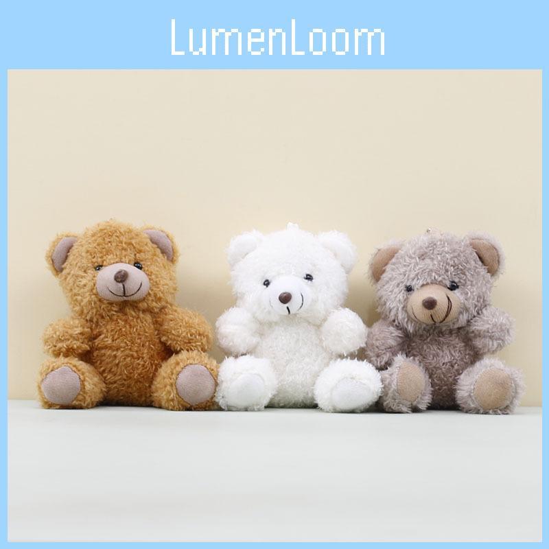 Fluffy Teddy Bear Plush Doll Keychain For Bag Phone Accessories Available In White Brown