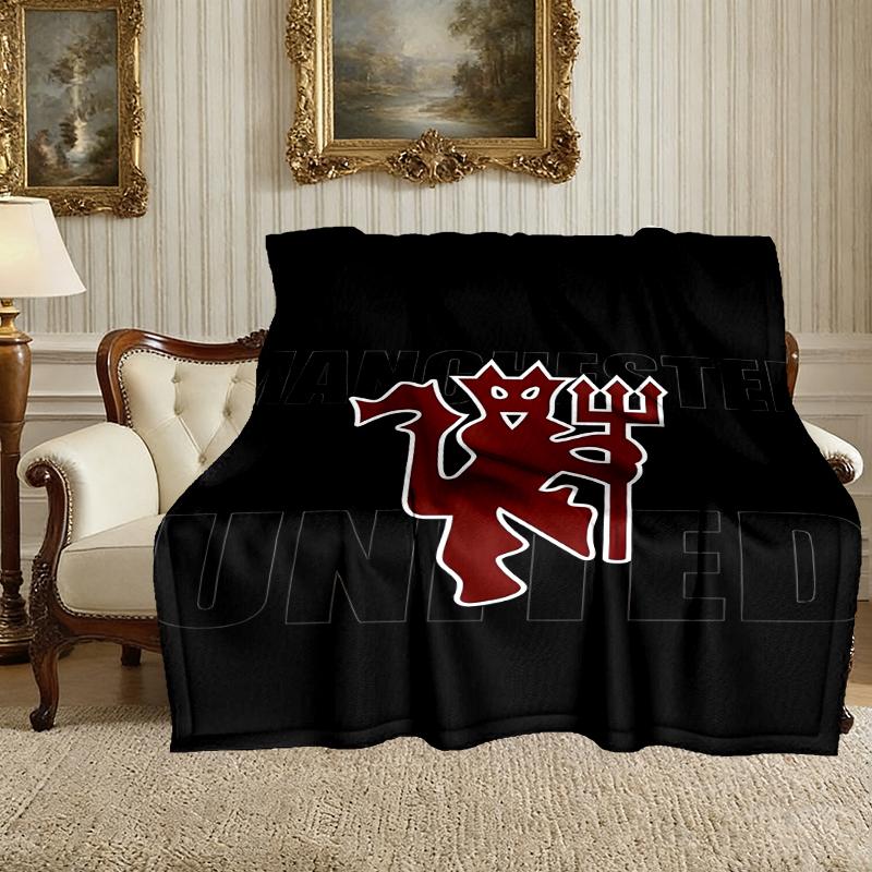 Manchester United Manchester City Pattern Blanket, Cozy Blanket for All-Season Comfort on Sofas, Beds, Office, Car, Camping and Travel
