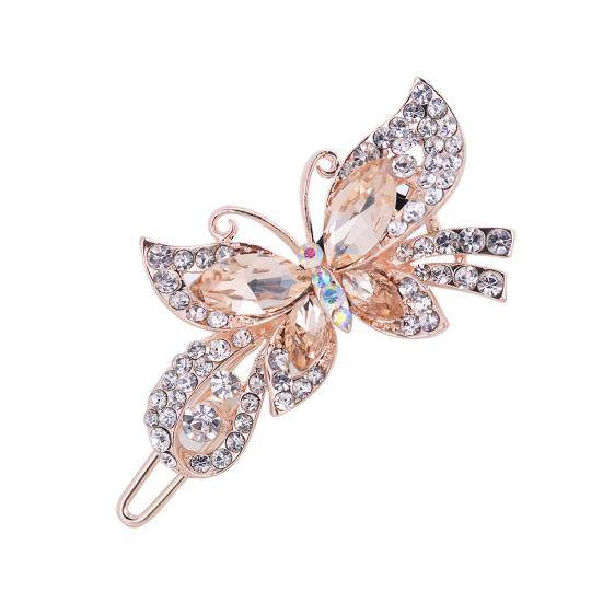 Fashion Women Butterfly Shape Rhinestones Inlaid Hair Clip Hairpin Headwear