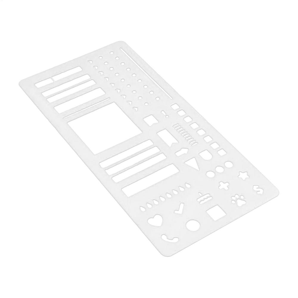 

1pc Bullet Journaling Stencil Set Template Geometry Shape Planner Stencil Scrapbooking Stencils for Painting and Decor білий
