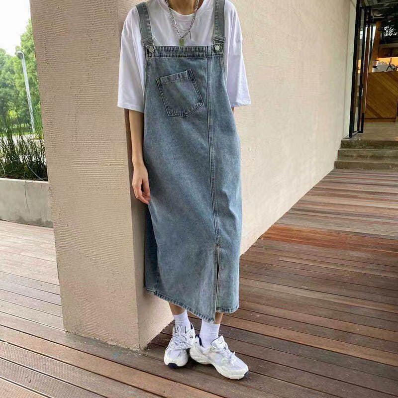 Abito in denim primaverile estivo Abito jeans senza maniche da donna Abiti moda femminile con slip solido Abiti casual con cinturino per spaghetti allentato