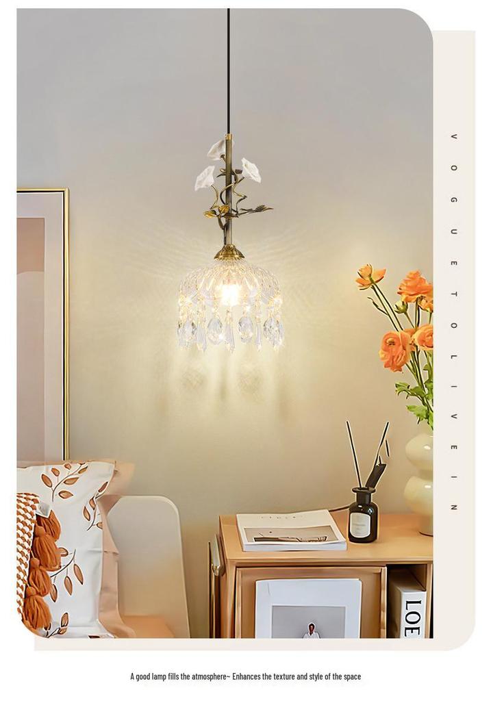American Minimalist Copper Pendant Lamp for Modern Bedside Use