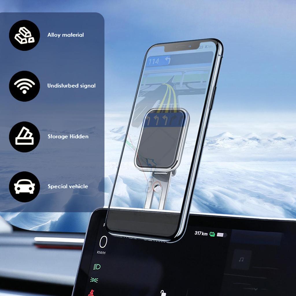 Magnetic Car Phone Holder Suspended Invisible Dashboard Windshield Car Phone Mount Adjustable Rotating Strong Holder