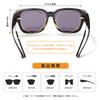 [Cyxus] Oversized Sunglasses, designed to be worn over eyeglasses, polarized lenses, UV protection, ultra-lightweight, TR90 material, slimming