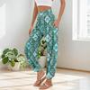 Women's Pocket Drawstring Trousers High Waist Yoga Bohemian Printed Casual Pants