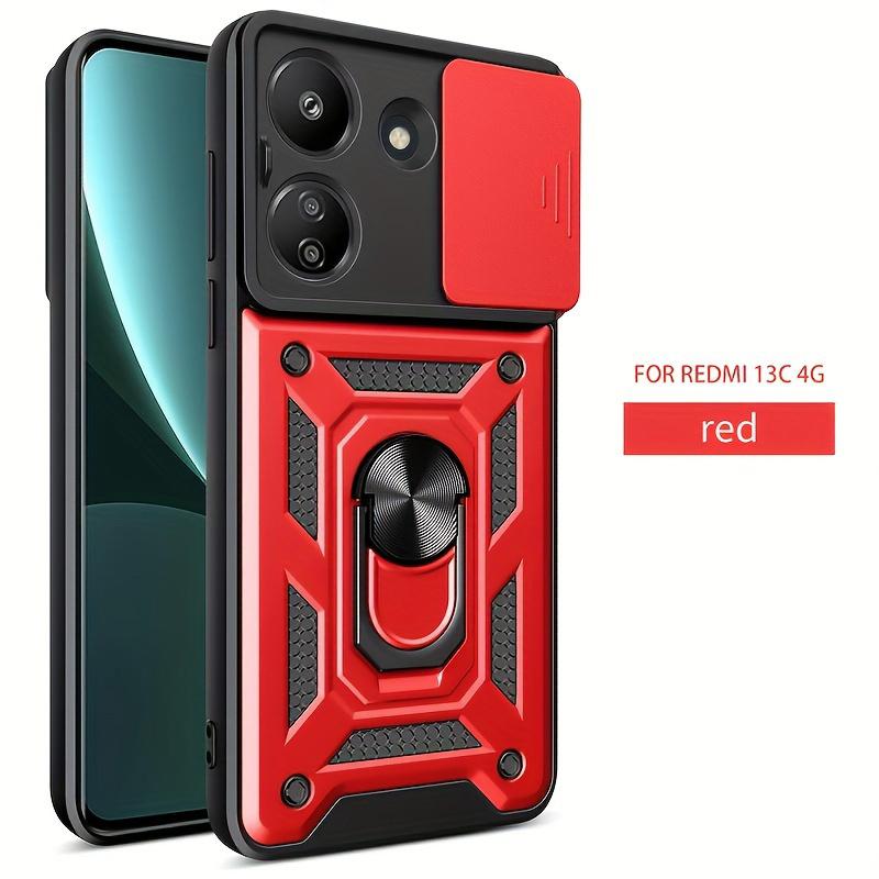 

Противоударный защитный чехол Heay Hard с металлической подставкой для Redmi Note 14 Pro Note 13 Pro 14C 13C Redmi 13C (4G) красный