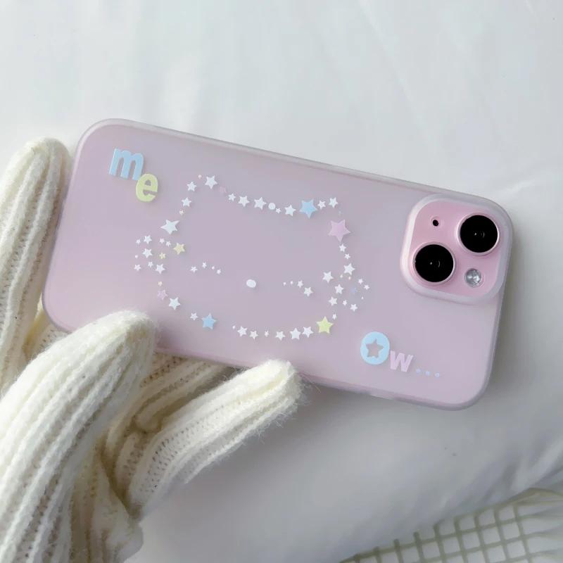 Lovely Korean INS Cat Dolphin Cute Phone Case for iPhone 16 Pro 15 14 13 12 11 Promax Plus Luxury High-end Minimalism Back Cover