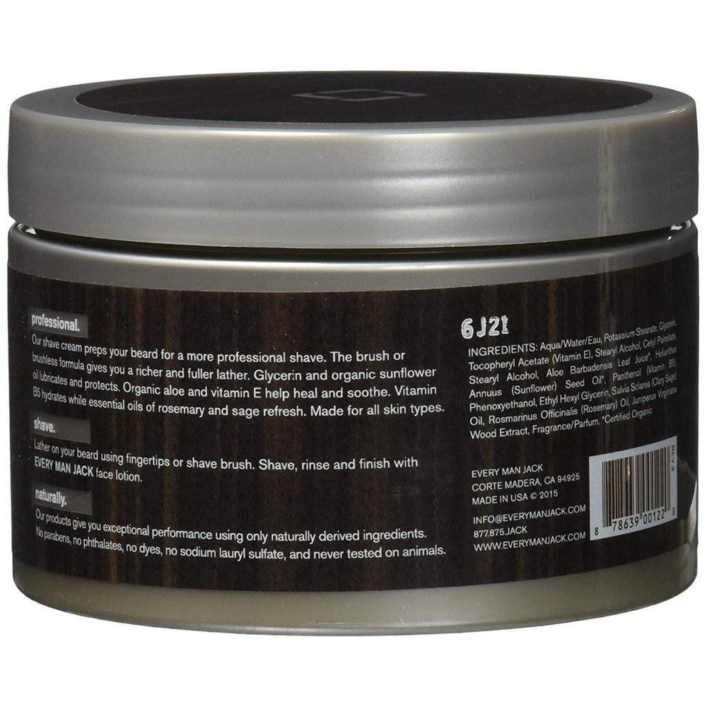 Everyman Jack Shave Cream Brush or Brushless Cedarwood, 236ml, 1 Unit