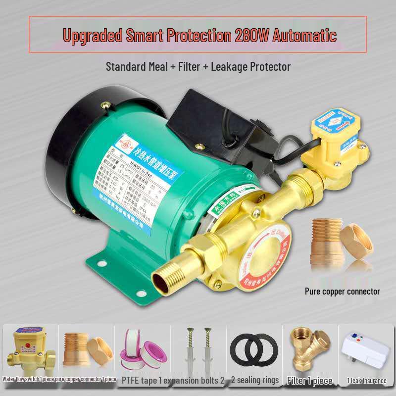 Edelstahl Automatische Druckerhöhungspumpe für Warm- & Kaltwasserhahn: 90/100/120/150W Ganzhaus-Rohrleitungsheizung.