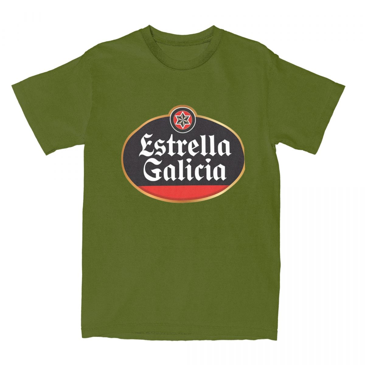 GUOYAN TOP Estrella Galicia Bier Spanje T-shirt Heren Lagerbier Vintage Katoenen T-shirts Zomer Ronde Hals T-shirt Oversized Kleding M