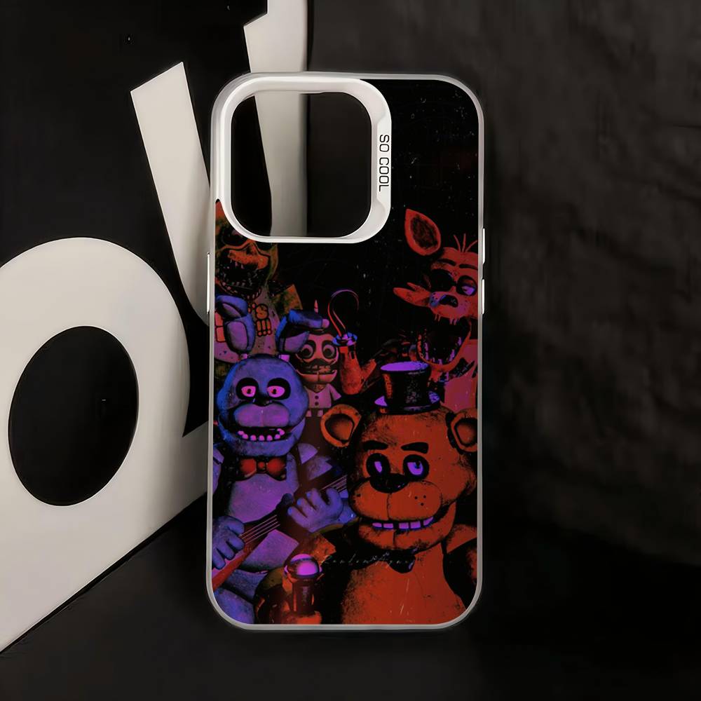 W-Fnaf-e-Fives-nights-At-Freddys Versilbert Innen Handyhülle Für iPhone 17 16 15 14 11 12 13 Pro Max Plus X XR XS Max Farbe