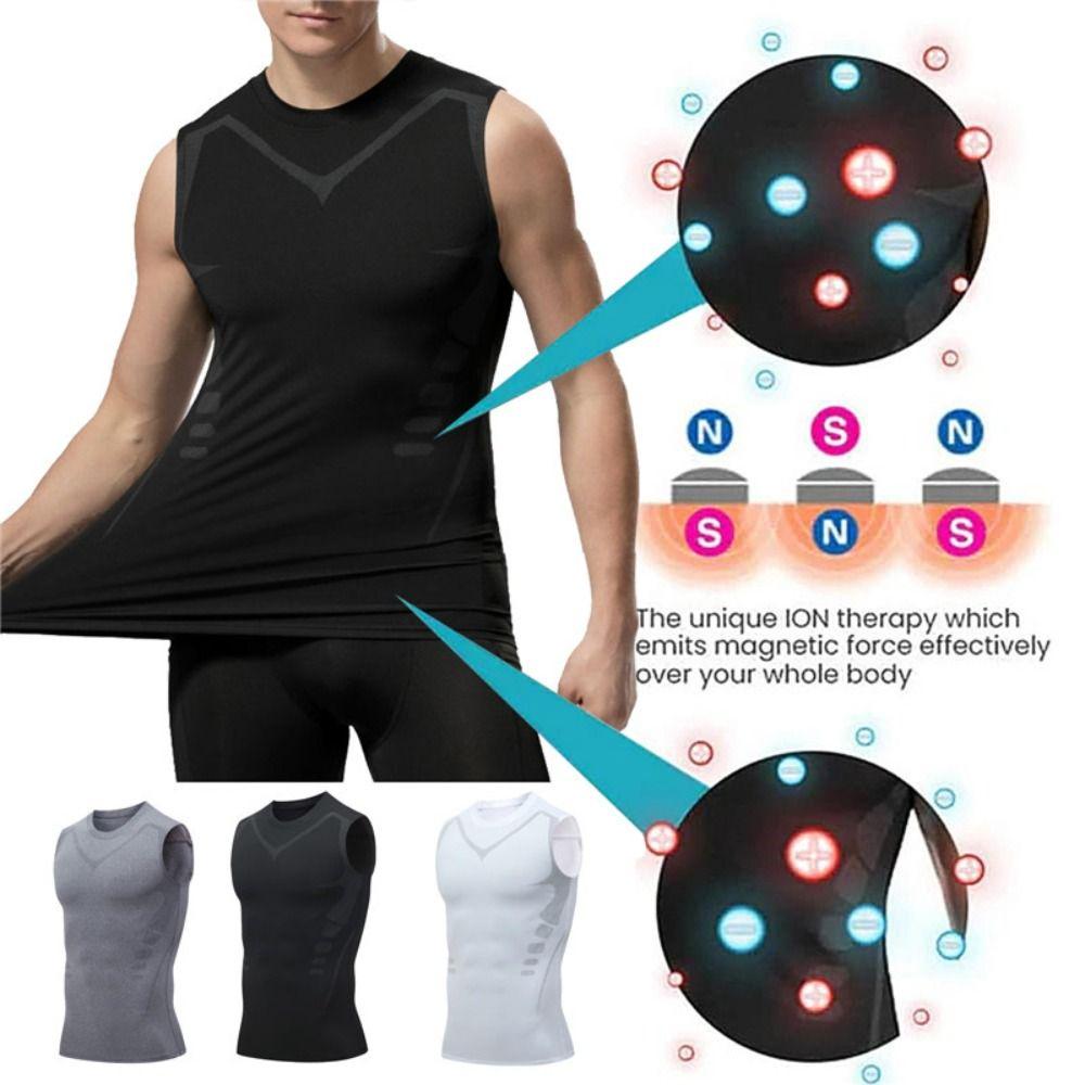 

Vest Body Shape Ionic Shaping Vest Compression Shirts Tank Top Basketball Train XXL чорний