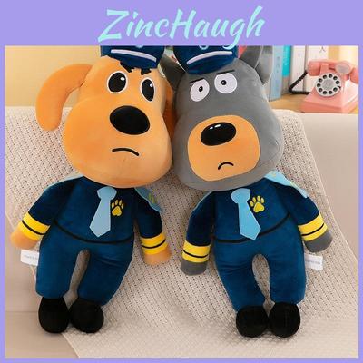 Süße Sheriff-Labrador-Plüschpuppe Hochwertige PP-Baumwollfüllung Superweiches kurzes Plüschfell Gelb/Grau