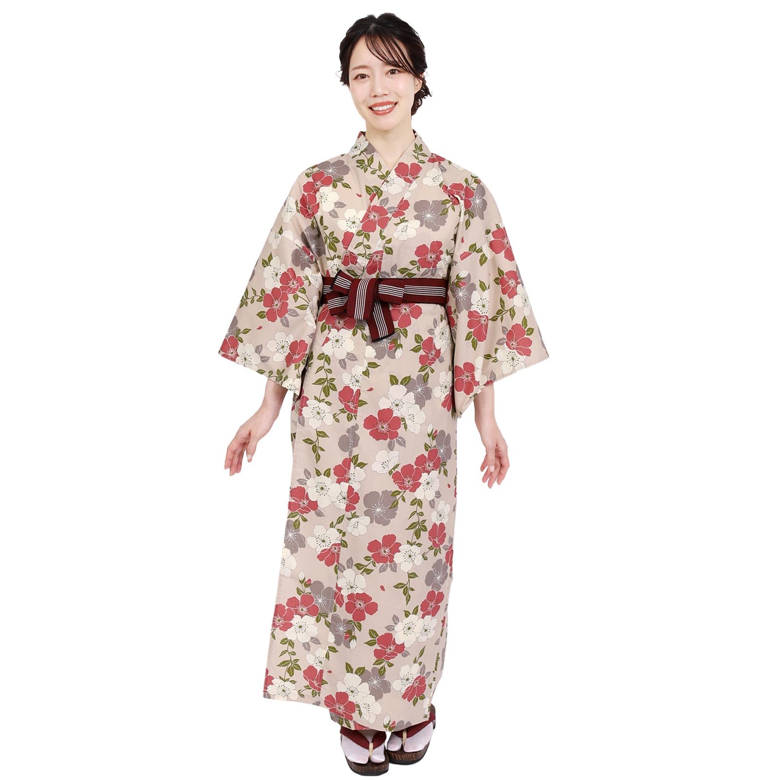 

[Fuuka] Ryokan Yukata and Obi 2-Piece Set - Linen Yukata for Women, Plus Sizes Available, Suitable for Business Use, Sleepwear, Hot Springs, Stylish,