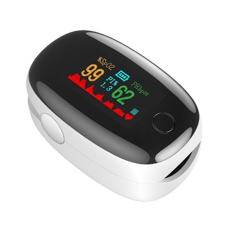 LK89 FDA Certified White Round Pulse Oximeter: Heart Rate & Blood Oxygen Monitor with Finger Clip