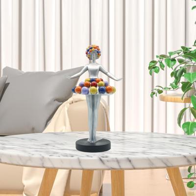 Ballerina Statue Ballet Girl Figurine Resin Modern Desktop Ornament Statuette for Bedroom Bookshelf