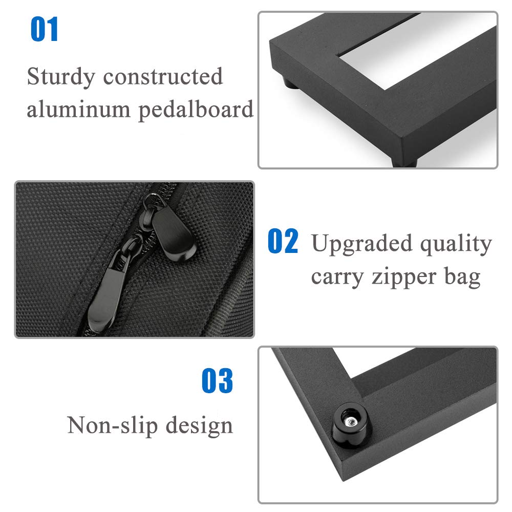 Pedal Board for Guitar and Bass Effects Small Mini Pedal Board with Carrying Bag and 2 Pedal Board 38 X X 3cm Pedals, Tapes, 12.5