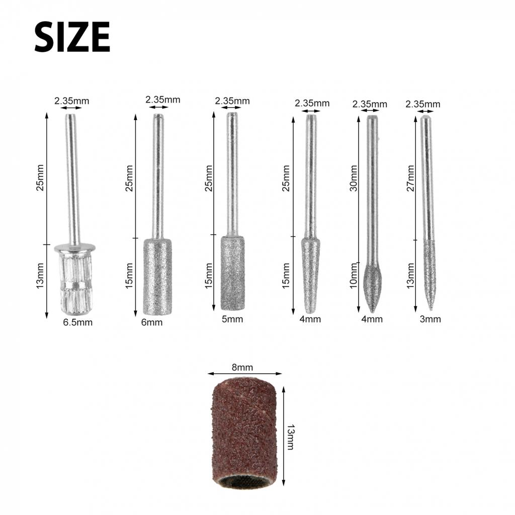12pcs Nail Drill Bits Electric Nail File Cuticle Cutter Tips Clean Burr Sander