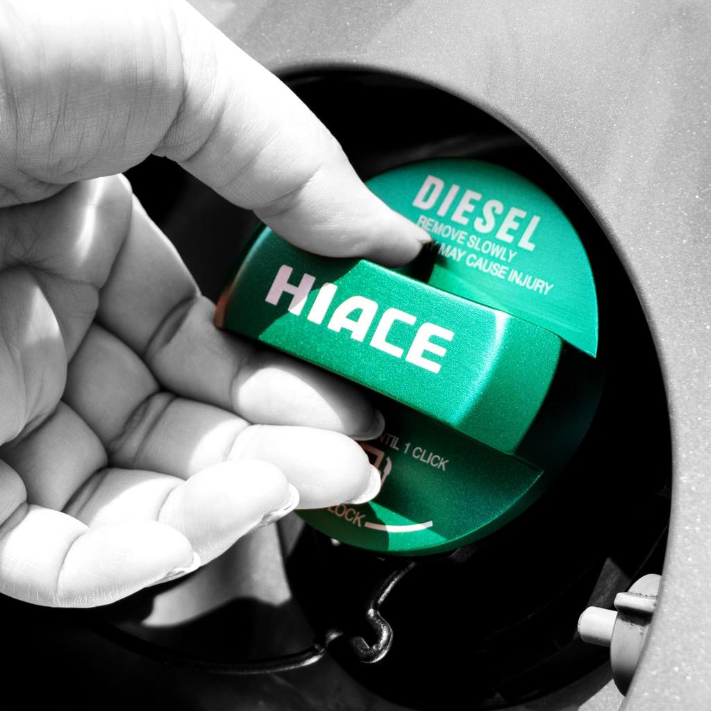 FCC Custom Fuel Cap Cover for Toyota Aluminum with Anodized for Diesel and Light Hiace, Finish, Green, Oil, BC-FCUVT-GR [Used]