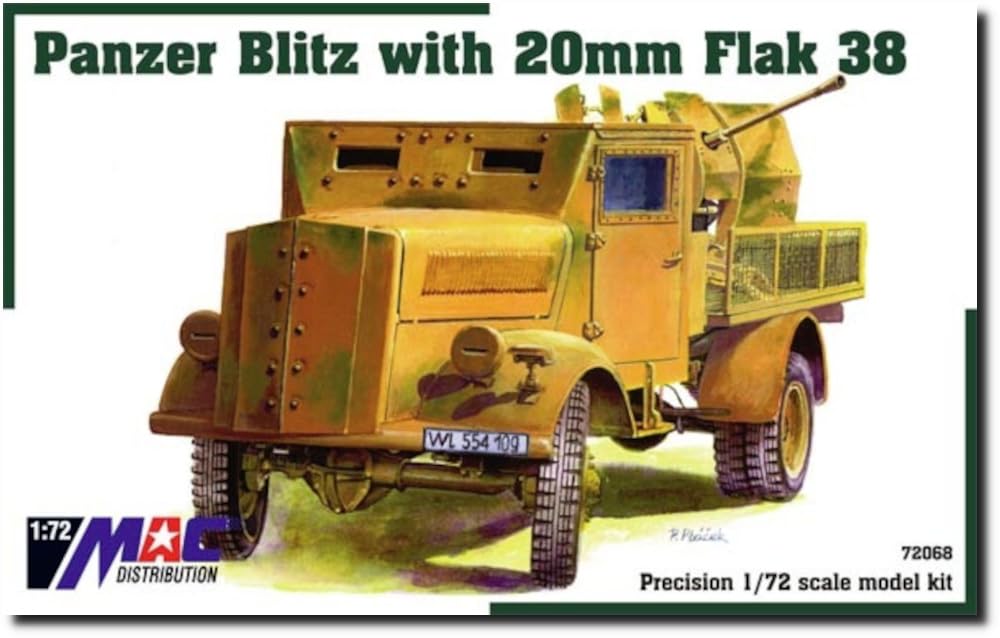 

MAC Distribution Немецкий Panzer Blitz 38 Пластиковая модель MAC72068 1/72 с Flak (Боевая машина)