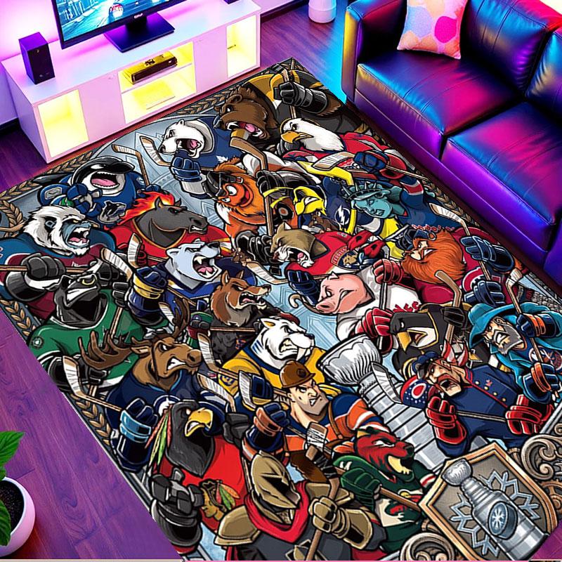 NFL Print Rug, Washable Floor Carpet, For Entryway Dorm Laundry Room Office Study, Home Decor Birthday Christmas Gift