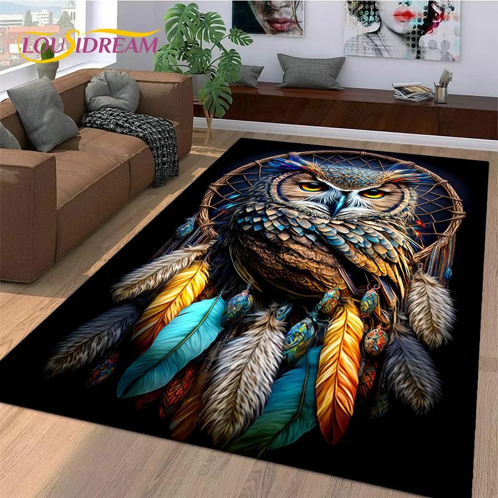 Cute Owl Eagle Birds Cartoon Rug Carpet for Living Room Bedroom Decor,floor Mat Decoration for Sofa Doormat