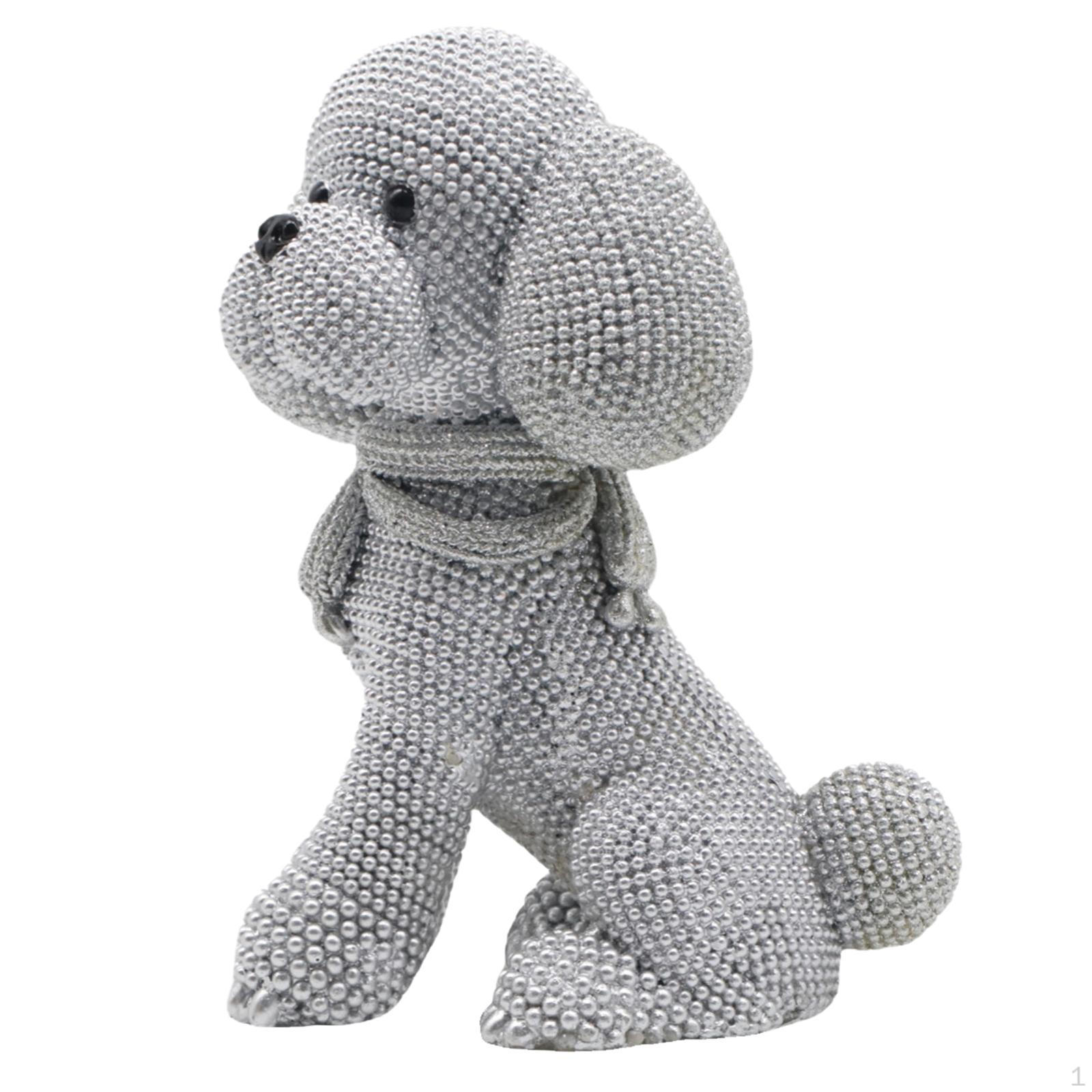 

Чарівна фігурка собаки, сучасна скульптура для домашнього декору срібний