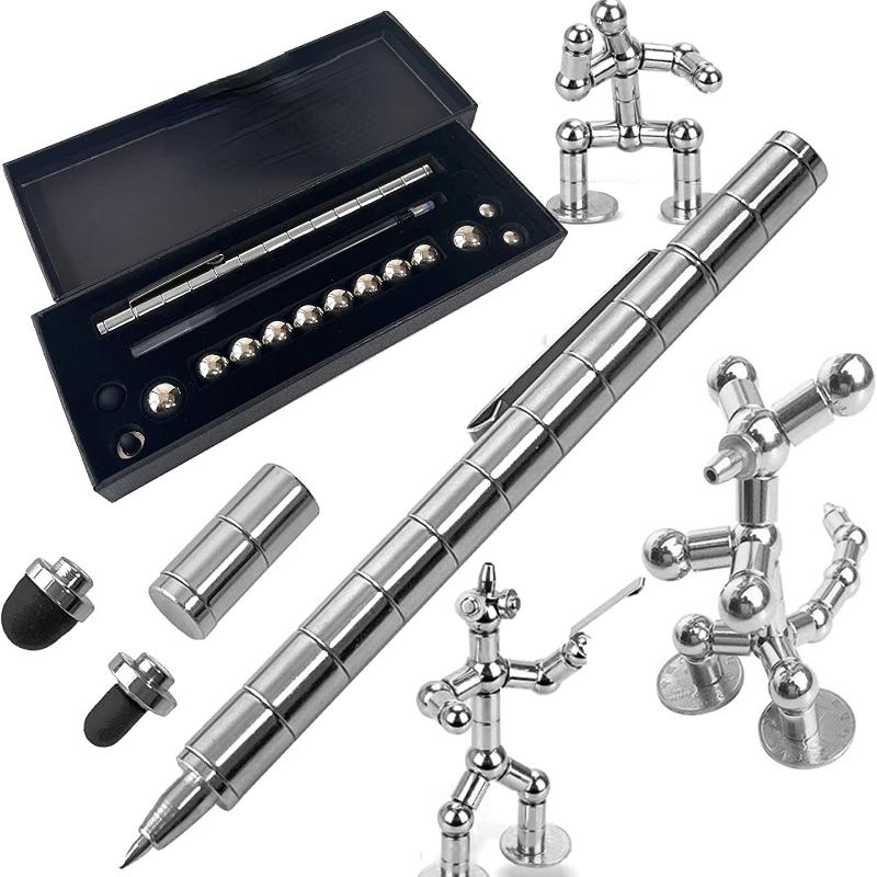 Toy Pen, Decompression Magnetic Metal Pen, Eliminate Pressure Fidget Gadgets, Multifunction Writing Magnet Ballpoint Pen, Gift for Friendss
