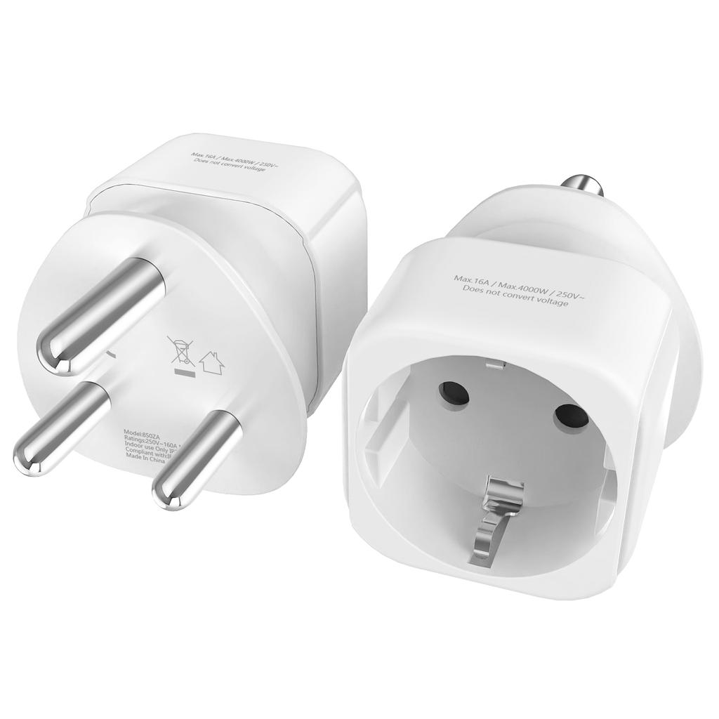 Xiaomi 2PCS South Africa Travel Adapter, EU To SA South Africa Plugs Adapter Type M Big Round Power Converter Lesotho Ghana Travel Plug