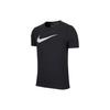 Dry Swoosh Pebble Solid Color Loose Fit Logo Print Crew Neck Short Sleeve T-Shirt Men Tops Black AA4526-010