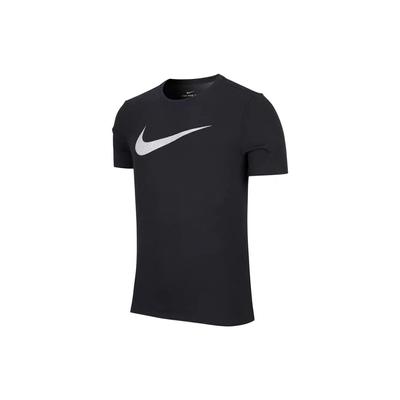 Dry Swoosh Pebble Solid Color Loose Fit Logo Print Crew Neck Short Sleeve T-Shirt Men Tops Black AA4526-010