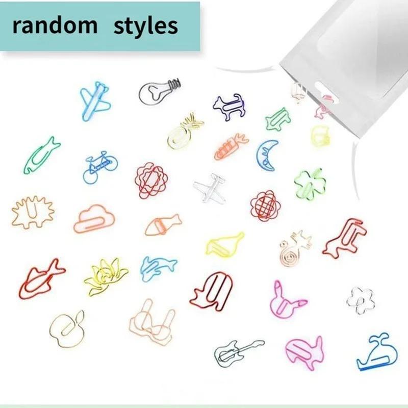 

30Pcs/bag Colorful Creative Office Supplies Decorative Bookmarks Memo Bookmark Paper Clips Paperclip Bookmarks (Random Styles) 1 bag
