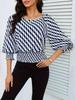Spring Women's Clothing Lantern Sleeve Top Women Slim Fit Printed T-Shirt