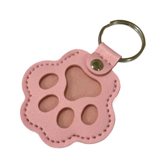 Faux Leather Pet Hair Keychain Dog Cat Claw Shape Souvenir