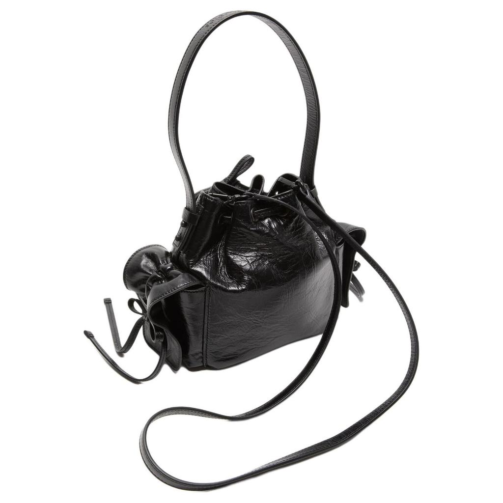Acne Studios Drawstring Closure Design Bucket Bag Women Handbags Black A10471-900